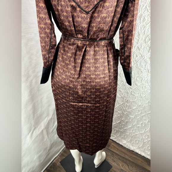 New We are HAH x Free People LegHAHcy Logo Printed Robe, Brown Sugar, Size XS - Picture 9 of 12